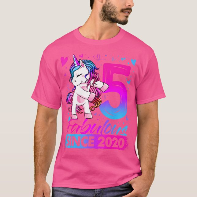 Camiseta Presentes Do Unicórnio De 5 Anos Para Raparigas 5  (Frente)