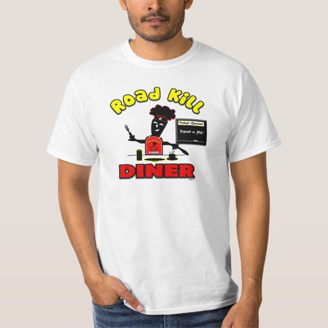 Camiseta Presentes e roupa do comensal do matar de estrada (Frente)