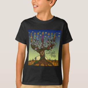 Camiseta Presentes e Roupas Judaicas L'shanah Tovah Árvore