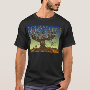 Camiseta Presentes e Roupas Judaicas L'shanah Tovah Árvore