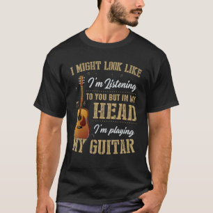 Camiseta Presentes engraçados de guitarrista na minha cabeç