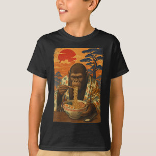 Camiseta Presentes engraçados do Bigfoot comendo macarrão j