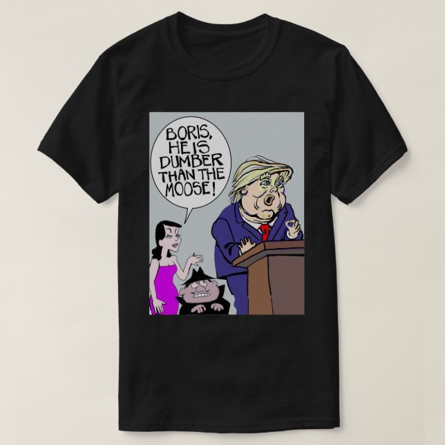 Camiseta Presentes Engraçados Para Donald Boris E Natasha. (Frente do Design)