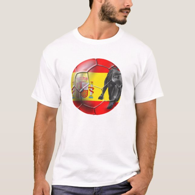 Camiseta Presentes espanhóis do futebol da espanha da bola (Frente)