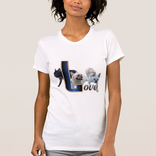 Camiseta Presentes Franceses para Bulldog (Frente)