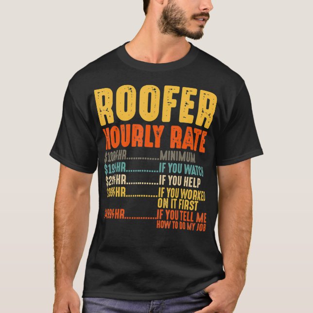 Camiseta Presentes Funny Roof Contratante para Roofer Tarif (Frente)