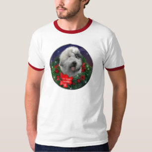 Camiseta Presentes ingleses velhos do Natal do Sheepdog
