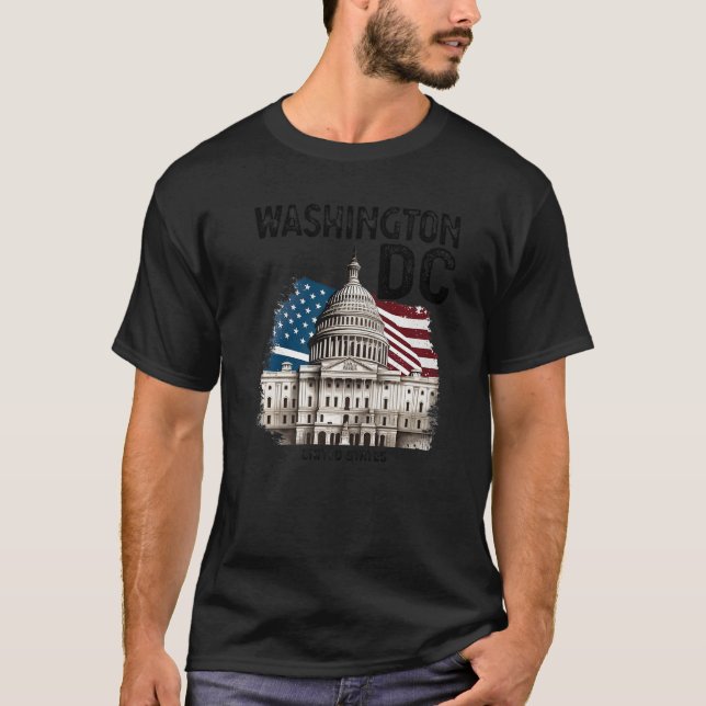 Camiseta Presentes Lembranças Washington DC Capitol Hill EU (Frente)