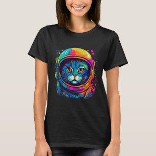 Camiseta Presentes no Espaço Gato Mãe Pai Gato Homens Mulhe