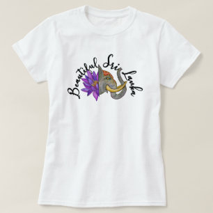 Camiseta Presentes no Sri Lanka com Elefante e Lotus