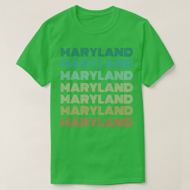 Camiseta Presentes nos Estados Americanos do Retro Maryland (Frente do Design)