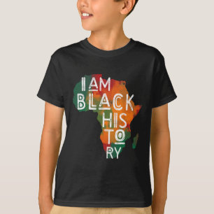Camiseta Presentes Orgulho Negro Eu Sou História Negra Mês