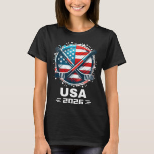 Camiseta Presentes para Amantes de Hóquei no Gelo dos EUA 2