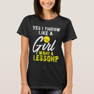 Camiseta Presentes para Amantes de Softbol Sim, Eu Arremess