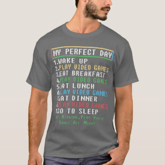 Camiseta Presentes para Gamer Dia Perfeito para Rapazes Jog