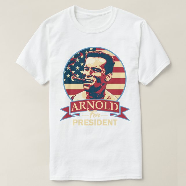 Camiseta Presentes Para Homens Arnold Para O Presidente Jes (Frente do Design)