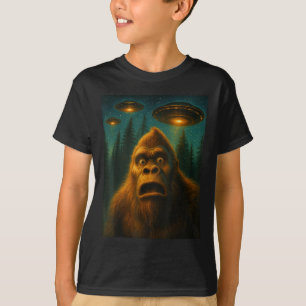 Camiseta Presentes para Homens Bigfoot Sasquatch Alien Ufo