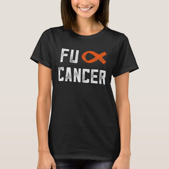 Camiseta Presentes Para Mulheres Fck Cancer Chemo F Distânc (Frente)