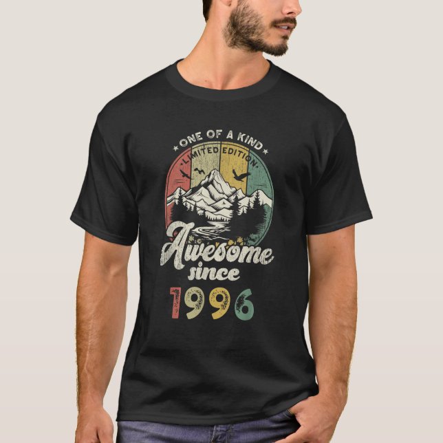 Camiseta Presentes Presente Feito em 1996 Aniversário Diver (Frente)