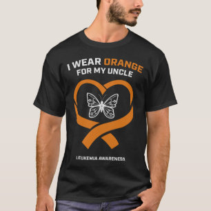 Camiseta Presentes Que Visto Laranja Para O Meu Tio Leucemi