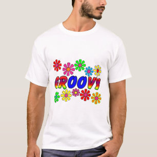 Camiseta Presentes retros de flower power dos anos 70