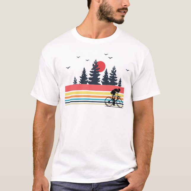 Camiseta Presentes retros do Mountain bike do ciclismo da (Frente)