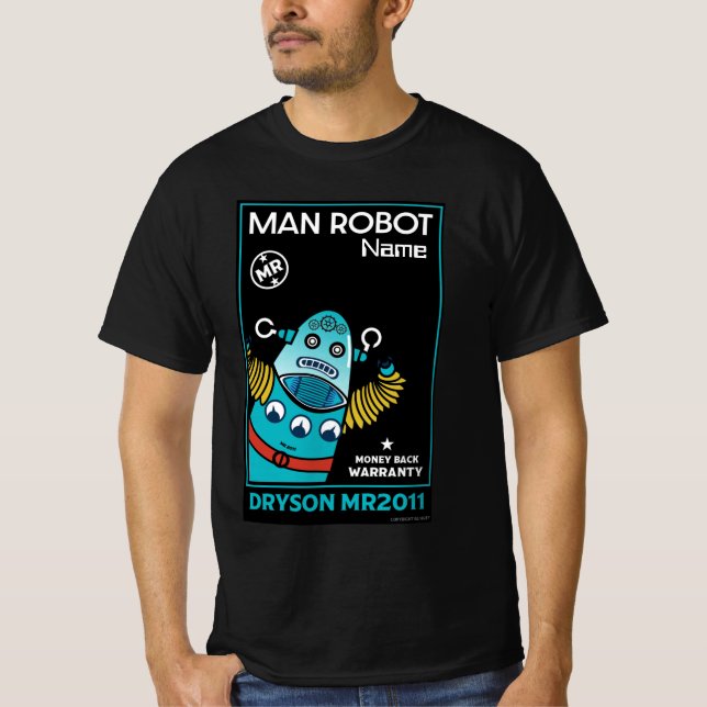 Camiseta Presentes Robôs Para Aniversário Ou Camisa-T De Ca (Frente)