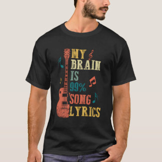 Camiseta Presentes Sobre Música - Meu Cérebro É 99 Música M