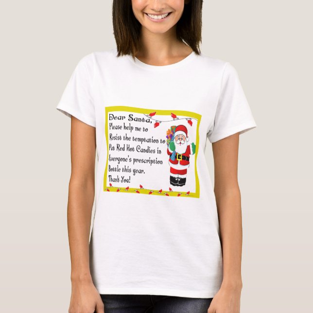 Camiseta Presentes temáticos do Natal engraçado do (Frente)