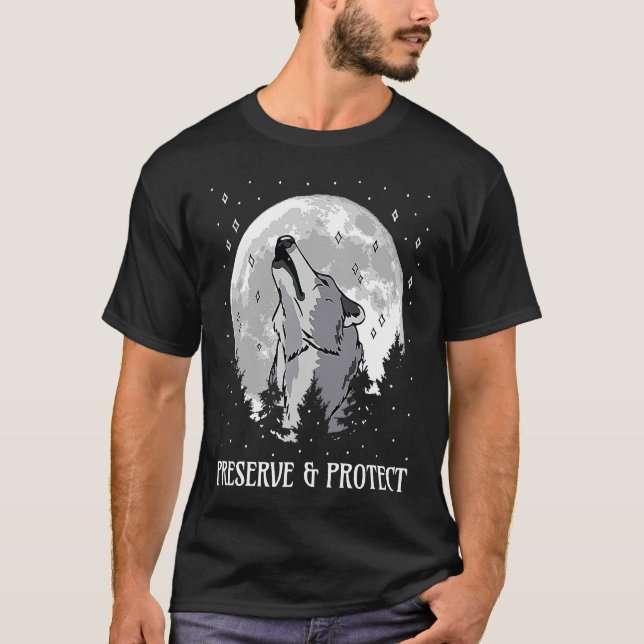 Camiseta Preservação e proteção dos lobos e do pólvora (Frente)