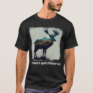 Camiseta Preservar e proteger o veado do Parque Nacional Vi