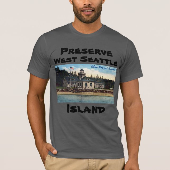Camiseta Preservar Farol Alki Point Island West Seattle (Frente)