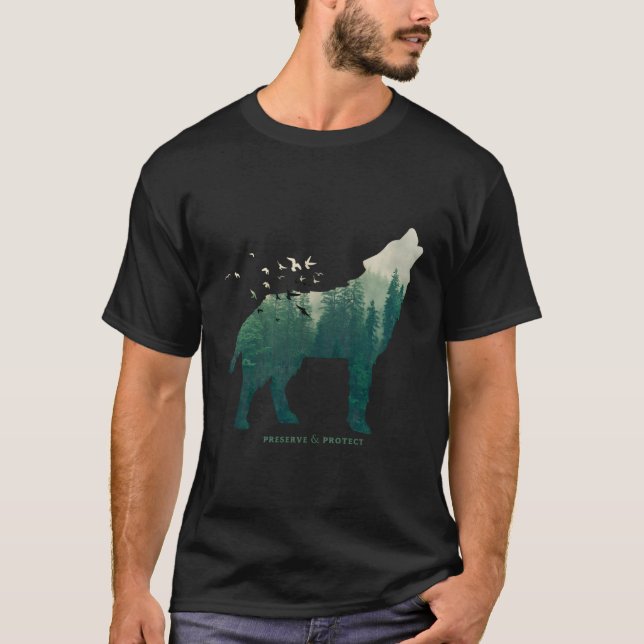 Camiseta Preservar o Lobo do Parque Nacional (Frente)