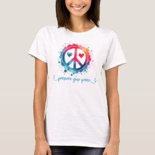 Camiseta Preservar o Símbolo da Paz Preservar a Sua Paz Cit