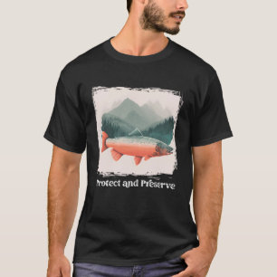 Camiseta Preservar & Proteger Salmão Parque Nacional Vintag