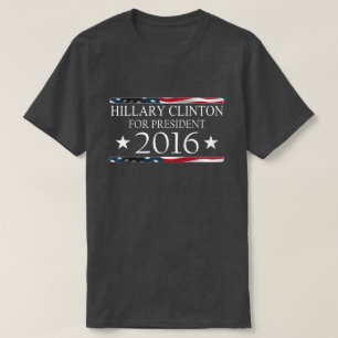 Camiseta Presidente 2016 bandeira americana de Hillary