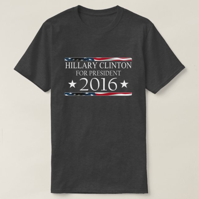 Camiseta Presidente 2016 bandeira americana de Hillary (Frente do Design)