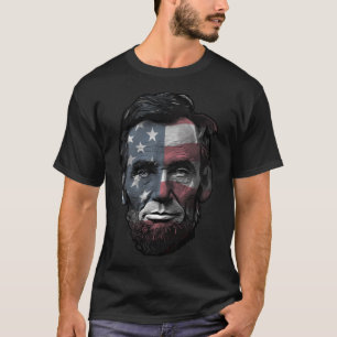 Camiseta Presidente Abraham Abe Lincoln EUA Flag Overlay