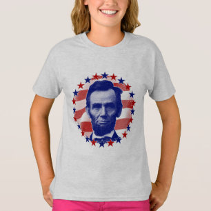 Camiseta Presidente Abraham Lincoln Estrelas e Listras