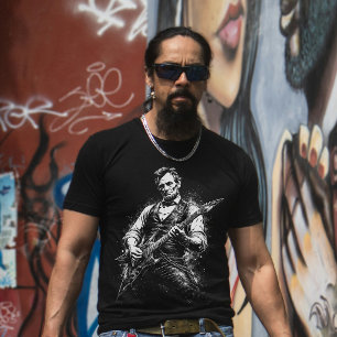 Camiseta Presidente Abraham Lincoln Tocando Violão