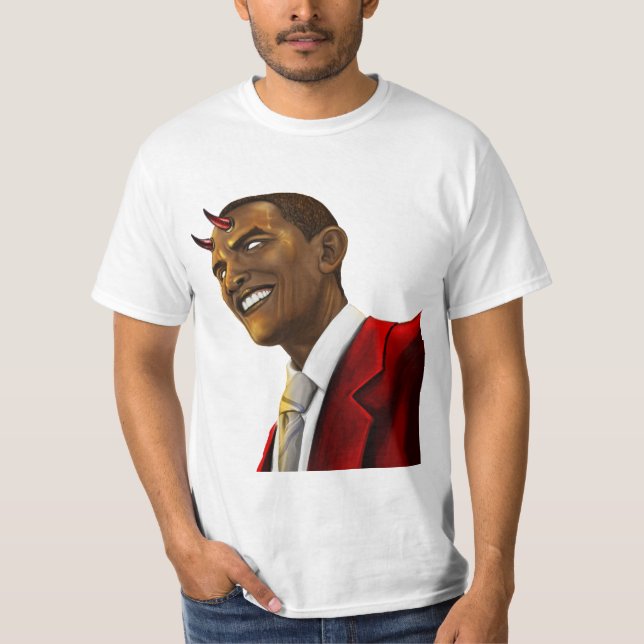 Camiseta Presidente Barack Obama como o diabo o Dia das (Frente)