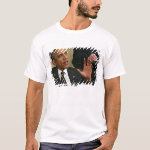 Camiseta Presidente Barack Obama fala à imprensa