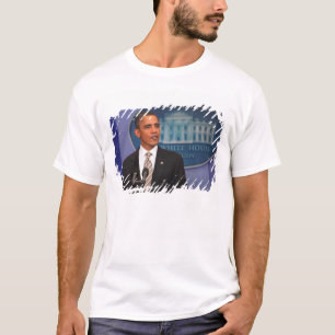 Camiseta Presidente Barack Obama faz um anúncio