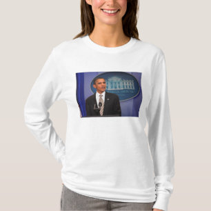 Camiseta Presidente Barack Obama faz um anúncio