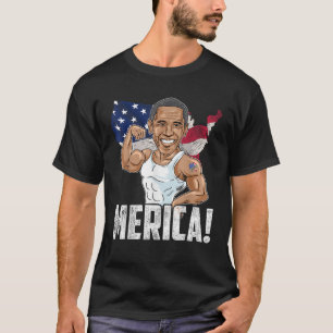 Camiseta Presidente Barack Obama Merica 4 de julho Engraçad