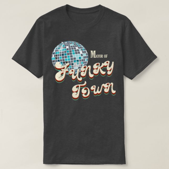 Camiseta Presidente da Câmara de Funky Town Disco Ball Retr (Frente do Design)