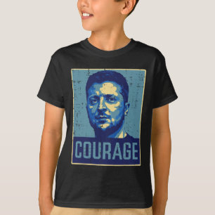 Camiseta Presidente da Ucrânia Zelensky Coragem Homens Ucra