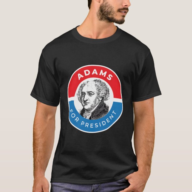 Camiseta Presidente de História Americana John Adams (Frente)