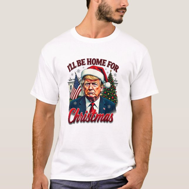 Camiseta Presidente Donald Trump Casa Pai de Natal (Frente)