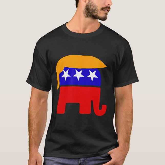 Camiseta Presidente Donald Trump Republicano Elephant Hair (Frente)